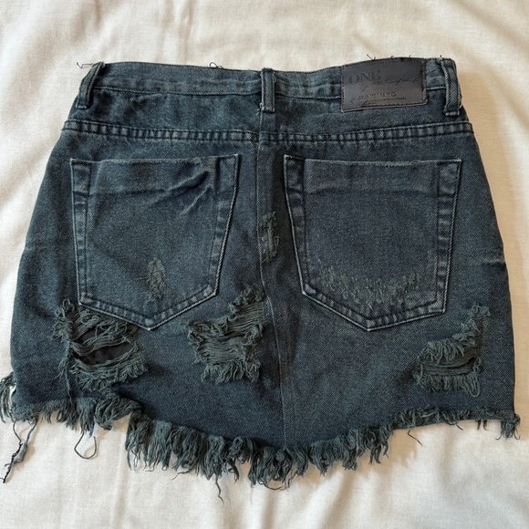 One Teaspoon 23 Junkyard Low Waist Button Fly Distressed Mini Skirt Boho - Picture 3 of 8